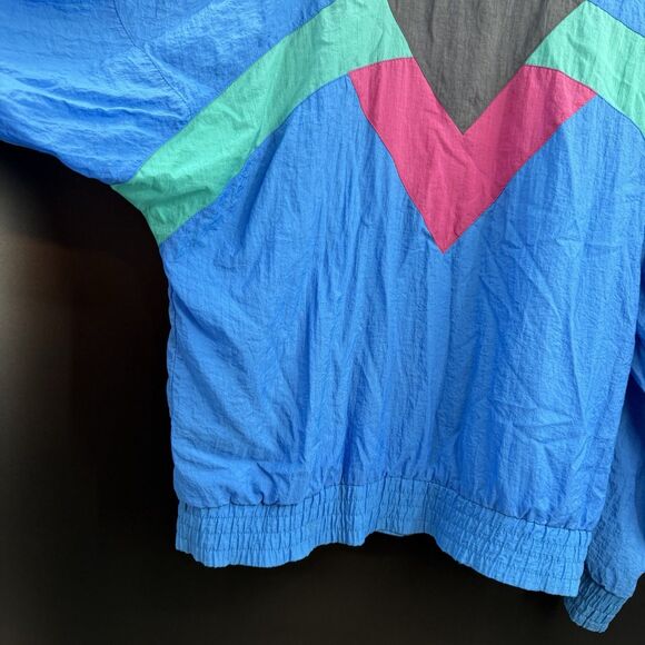 Adidas Vintage 90s Windbreaker Track Jacket Light Weight Coat Zipper Closure L - Picture 7 of 10